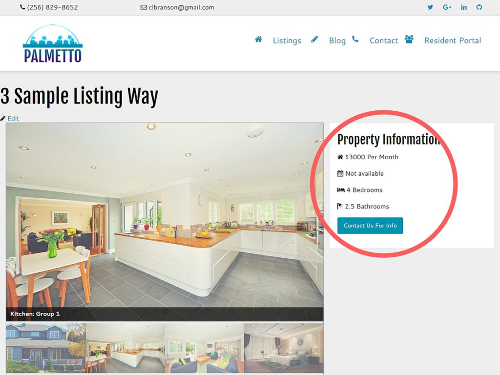 Property Information On Listing Template